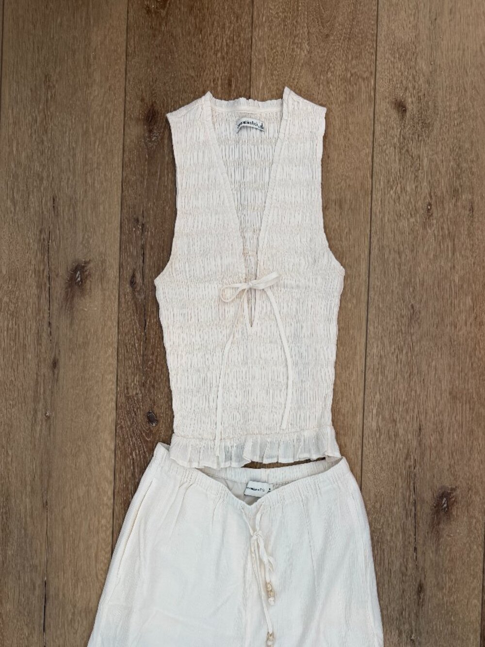 Abercrombie & Fitch Tie-Front Smocked 2-Piece Set – S/M